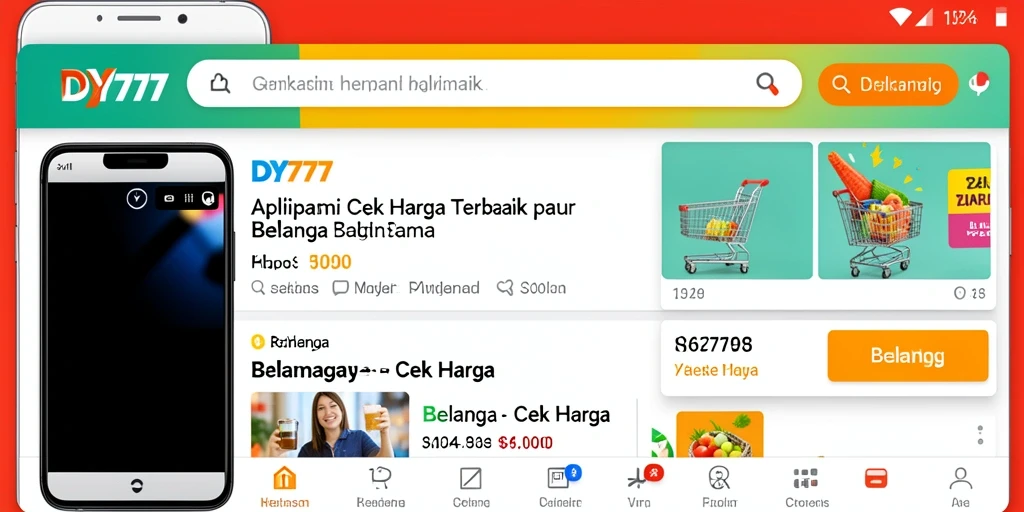 Tampilan antarmuka <strong>DY777</strong> yang intuitif untuk cek harga produk.