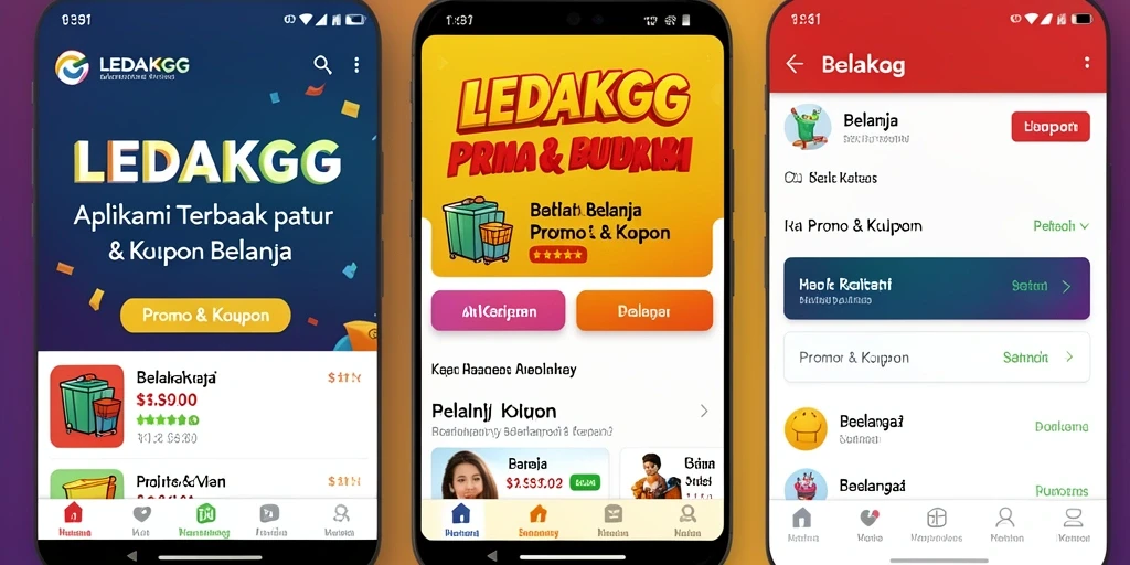 Tampilan antarmuka LEDAKGG yang user-friendly untuk promo & kupon.