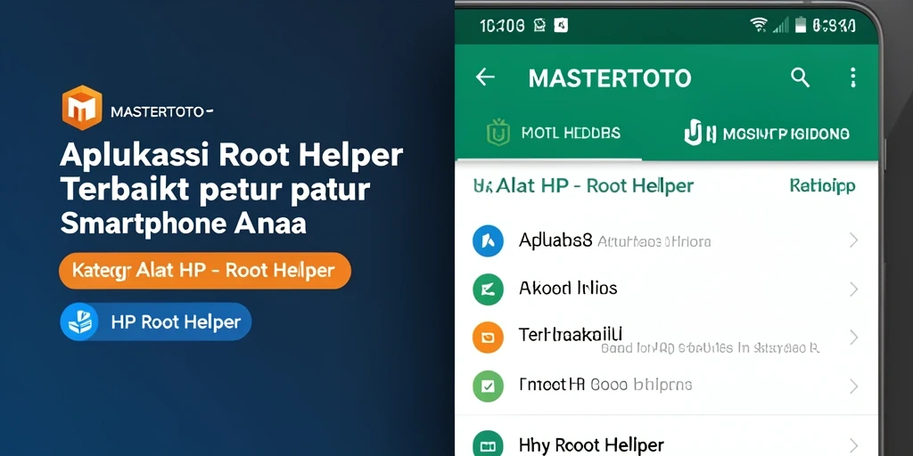 Tampilan antarmuka MASTERTOTO yang sederhana dan fungsional untuk Root Helper.